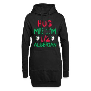 Algerischer Humor Ich bin halb Algerier - Hoodie-Kleid - Schwarz - Vorne
