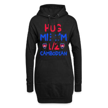Kambodschanischer Humor Ich bin halb Kambodschaner - Hoodie-Kleid - Schwarz - Vorne