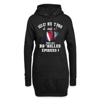 Humour Rugby France Supporter Joueur Rugby - Sweat-shirt à capuche long Femme - noir - Devant