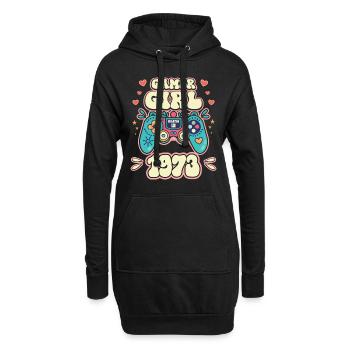 Geek Girl Level 50 Geburtstag Gamer 50 Jahre - Hoodie-Kleid - Schwarz - Vorne