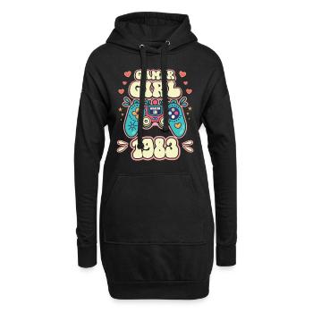 Geek Girl Level 40 Geburtstag Gamer 40 Jahre - Hoodie-Kleid - Schwarz - Vorne