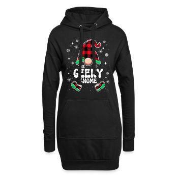 Noël En Famille Gnome Geek - Sweat-shirt à capuche long Femme - noir - Devant