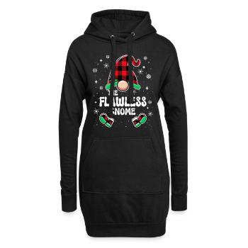 Perfektes Gnomen-Familienweihnachten - Hoodie-Kleid - Schwarz - Vorne