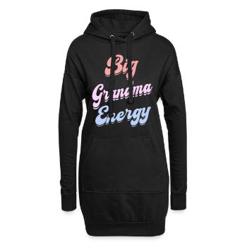 Oma Oma voller Energie Ehefrau Oma - Hoodie-Kleid - Schwarz - Vorne