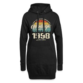 Jahrgang 1998 Retro-Stil Jubiläumsgeschenk 1998 - Hoodie-Kleid - Schwarz - Vorne