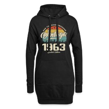 Vintage 1963 Retro Style Anniversary Gift 1963 - Hoodie Dress - black - Front