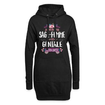 Édition Limitée Sage-Femme Géniale - Sweat-shirt à capuche long Femme - noir - Devant