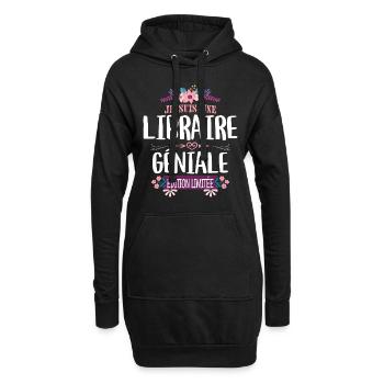 Édition Limitée Libraire Géniale - Sweat-shirt à capuche long Femme - noir - Devant