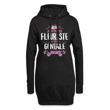 Édition Limitée Fleuriste Géniale - Sweat-shirt à capuche long Femme - noir - Devant