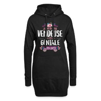 Édition Limitée Vendeuse Géniale - Sweat-shirt à capuche long Femme - noir - Devant