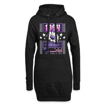 Retro Y2K Jahr 1994 Geburtstag Frau 30 Jahre - Hoodie-Kleid - Schwarz - Vorne