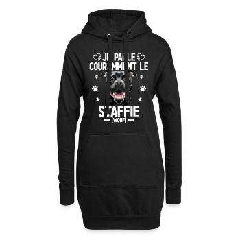 Parler Le Staffie Cadeau Humour Chien Staffie - Sweat-shirt à capuche long Femme - noir - Devant