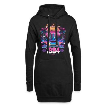 Synthwave Retro 40eme Anniversaire 1984 - Sweat-shirt à capuche long Femme - noir - Devant