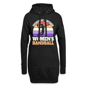 Retro Sport Damen Handball - Hoodie-Kleid - Schwarz - Vorne
