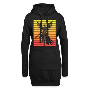 Vintage Wikingerin Mutter Walküre - Hoodie-Kleid - Schwarz - Vorne