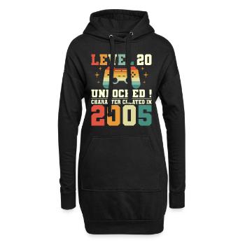Level 20 Jubiläumsspieler 20 Jahre - Hoodie-Kleid - Schwarz - Vorne