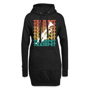 Trompette Vintage Musicien Trompettiste - Sweat-shirt à capuche long Femme - noir - Devant