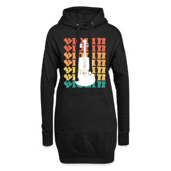 Violon Vintage Musicien Violoniste - Sweat-shirt à capuche long Femme - noir - Devant