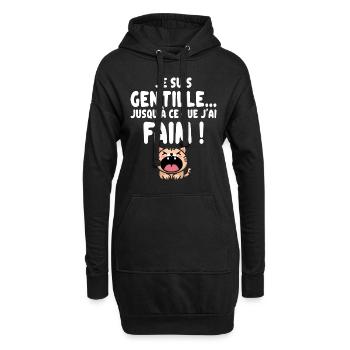 Humour Râleuse Cadeau Rigolo Femme - Sweat-shirt à capuche long Femme - noir - Devant