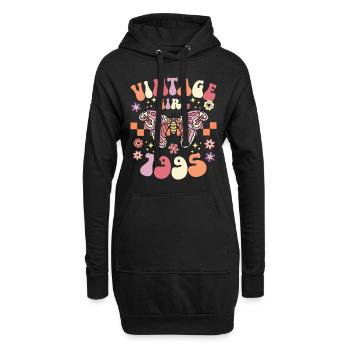 Retro Frau 30 Jahre Jubiläum 1995 - Hoodie-Kleid - Schwarz - Vorne