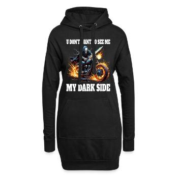 Mon Côté Obscur Meme Squelette - Sweat-shirt à capuche long Femme - noir - Devant