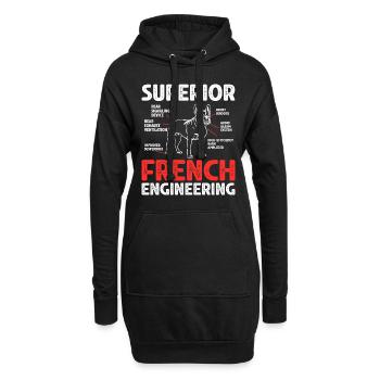 Humour Cadeau Chien Bouledogue Français - Sweat-shirt à capuche long Femme - noir - Devant