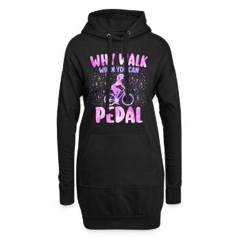 Humor Fahrrad Mädchen Frau Radfahrerin - Hoodie-Kleid - Schwarz - Vorne