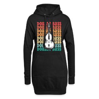 Vintage Kontrabass Kontrabass - Hoodie-Kleid - Schwarz - Vorne