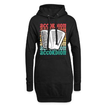 Vintage-Akkordeonist - Hoodie-Kleid - Schwarz - Vorne