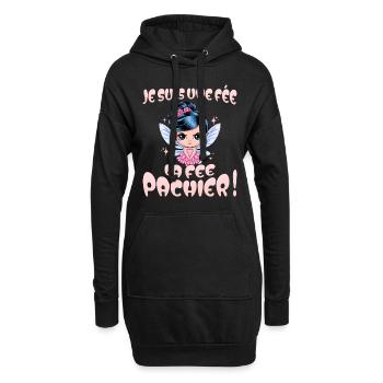 Je Suis Une Fée Pachier Femme Humour - Sweat-shirt à capuche long Femme - noir - Devant