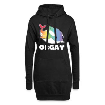 Orca LGBTQ Regenbogen Flagge Geschenk - Hoodie-Kleid - Schwarz - Vorne