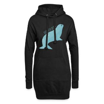 Meerestiere - Hoodie-Kleid - Schwarz - Vorne