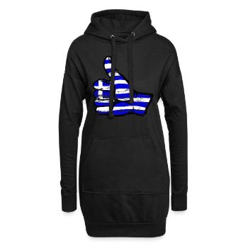 Drapeau de la Grèce OK Symbole utilisé - Sweat-shirt à capuche long Femme - noir - Devant