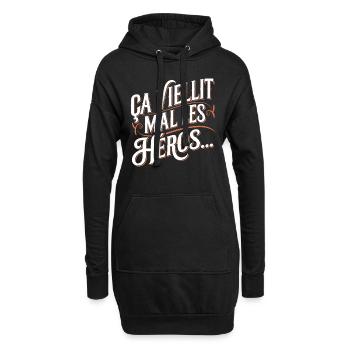 Ça vieillit mal les héros... - Sweat-shirt à capuche long Femme - noir - Devant