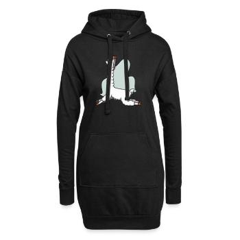 Lama Alpaga drôle drôle yoga pose pilates - Sweat-shirt à capuche long Femme - noir - Devant