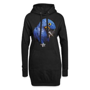 Jacinthe d’ara - Sweat-shirt à capuche long Femme - noir - Devant