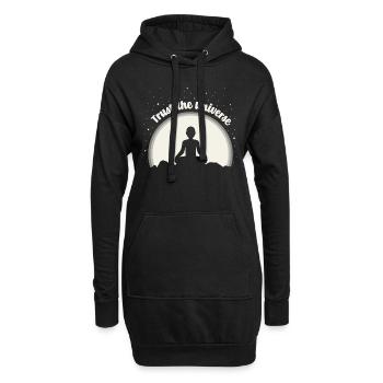 Meditation, Yoga. Vertraue dem Universum. Lustig. - Hoodie-Kleid - Schwarz - Vorne