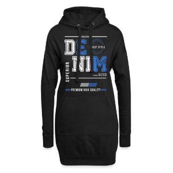 Urban, Streetwear, Denim, Original - Hoodie-Kleid - Schwarz - Vorne