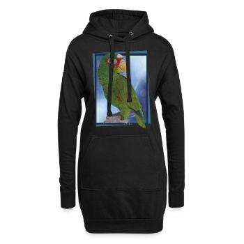 Perroquet à front blanc - Sweat-shirt à capuche long Femme - noir - Devant