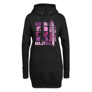 basket-ball femme basketteur joueur de basket-ball - Sweat-shirt à capuche long Femme - noir - Devant
