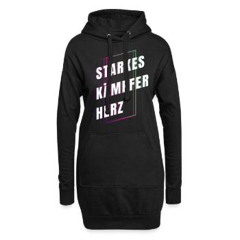 Starkes Kämpferherz - Mut machen - Kraft schenken - Hoodie-Kleid - Schwarz - Vorne