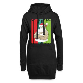 Retro Weihnachtsgeschenke. Tätowierte Santa. Humorvoll. - Hoodie-Kleid - Schwarz - Vorne