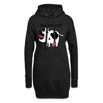 Cow êtes-vous? - Sweat-shirt à capuche long Femme - noir - Devant