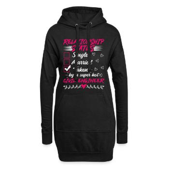 Drôle son et son cadeau Ingénieur civil - Sweat-shirt à capuche long Femme - noir - Devant