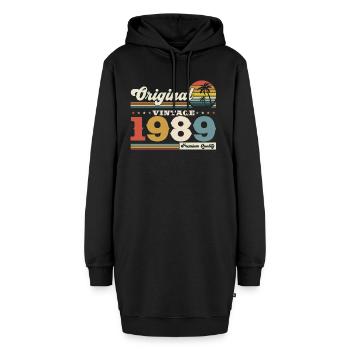 Original 1989 Jahrgang 1989 35. Geburtstag 1989 - Hoodie-Kleid - Schwarz - Vorne