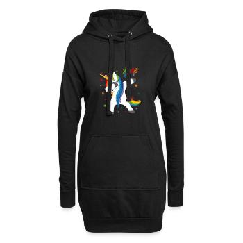 DAB tamponner cadeau de licorne licorne - Sweat-shirt à capuche long Femme - noir - Devant