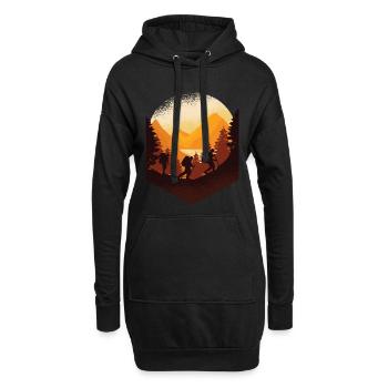 Klettern Bergsteigen Berge Geschenk Geburtstag - Hoodie-Kleid - Schwarz - Vorne