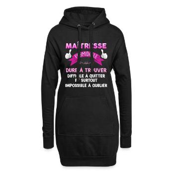 Maitresse formidable Cadeau Ecole - Sweat-shirt à capuche long Femme - noir - Devant