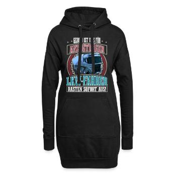 LKW Fahrer - Hoodie-Kleid - Schwarz - Vorne
