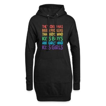 the world has bigger problems - Hoodie-Kleid - Schwarz - Vorne